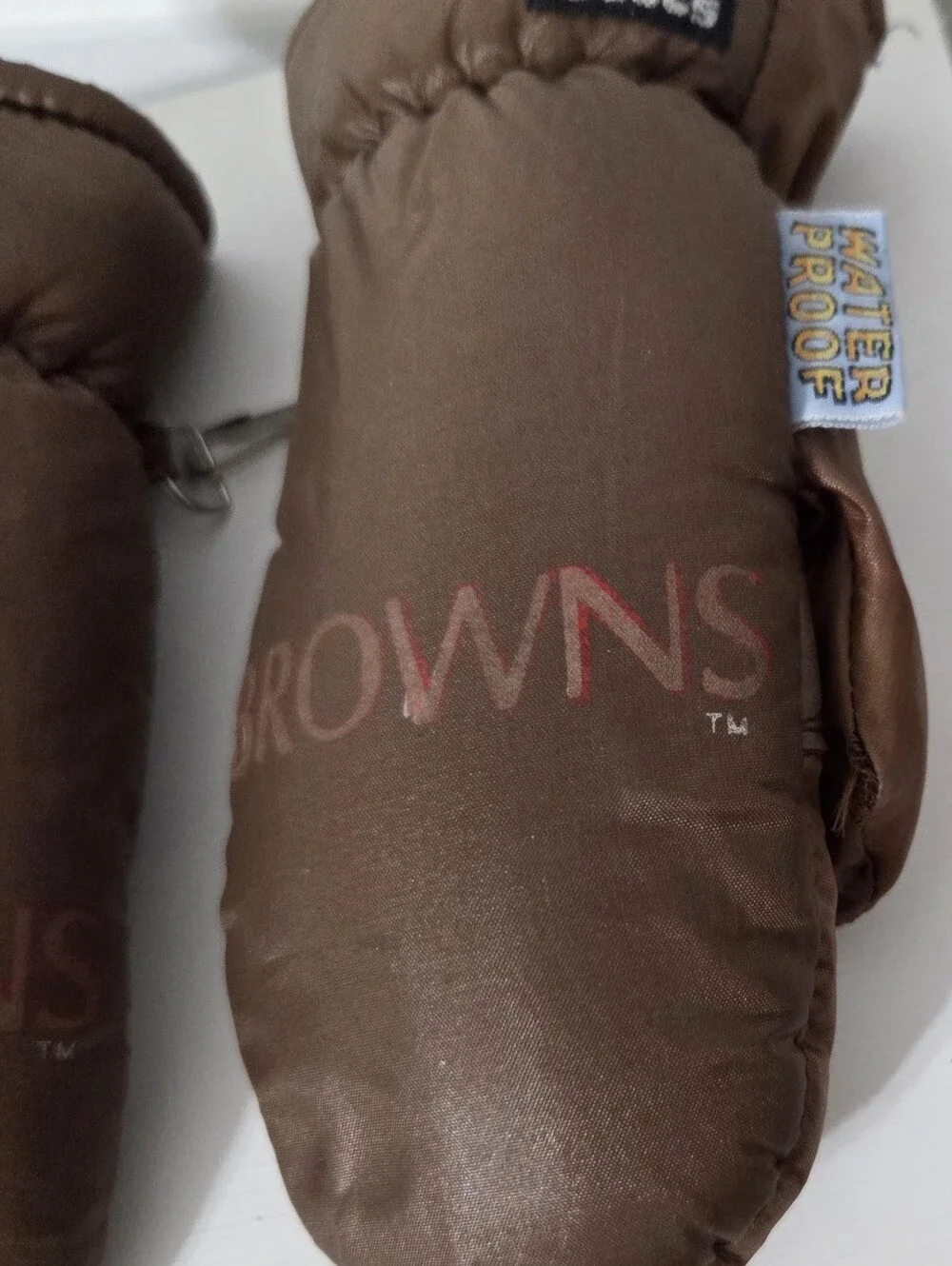 Vintage Cleveland Browns Wells Lamont Puffer Mittens Childs Gloves Waterproof